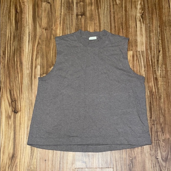 Pact Women's large top shirt Sleeveless tank Brown organic cotton basic solid - Picture 1 of 7
